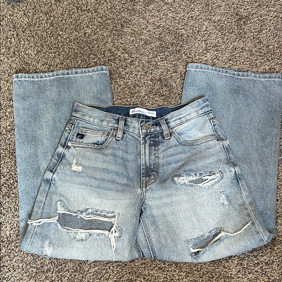 KanCan Denim - KanCan Light Blue Distressed Flare Jeans